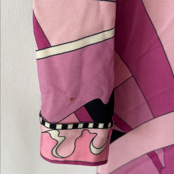 Averardo Bessi Pink/Gray Abstract Pattern Long Sleeve Tunic Shirt Top **Sz 16** - Picture 11 of 12